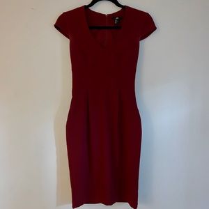 H&M Size 2 Structured Red Dress